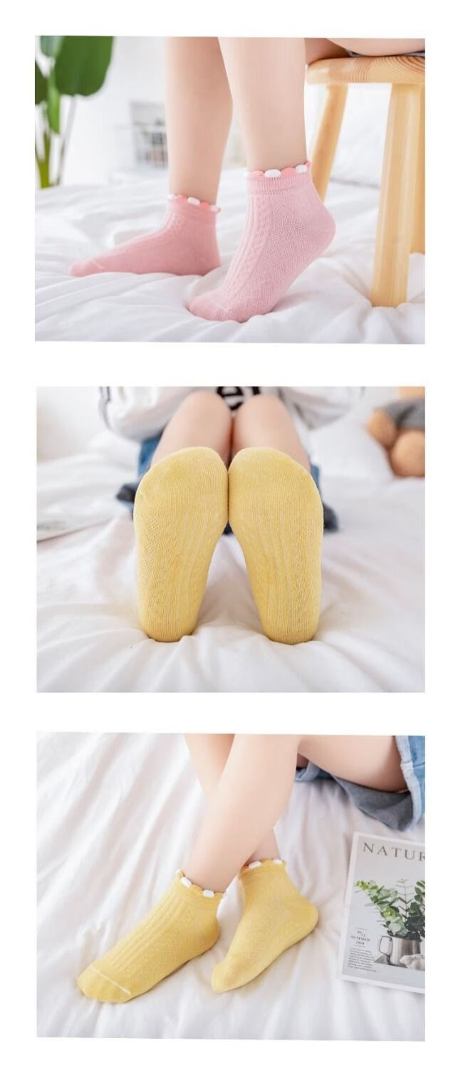 儿童袜子女孩春夏季网眼女童船袜薄款短筒袜学生袜小童中大童 碎花