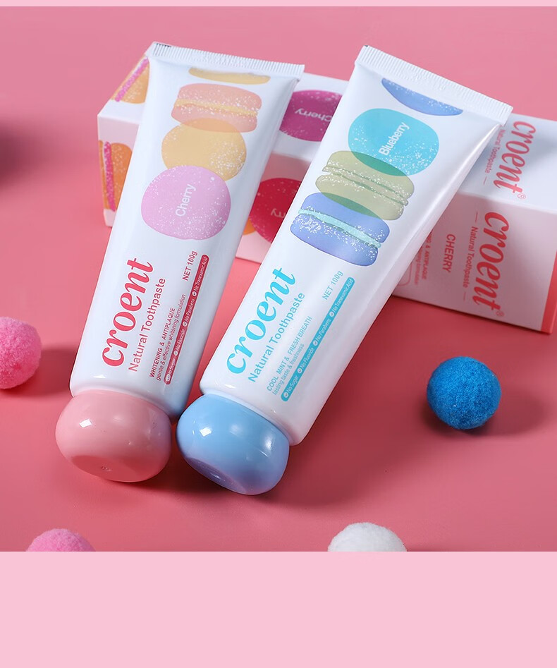 马卡龙牙膏croent水果口气清新深层清洁牙渍异味黄牙垢牙齿美男女学生