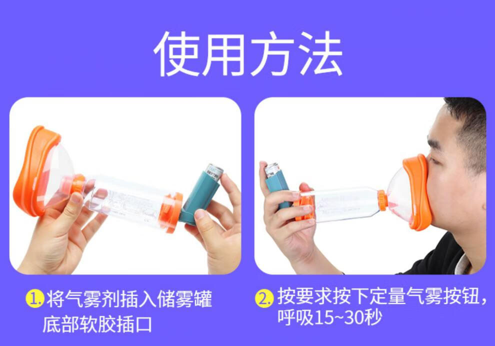 口鼻气雾剂给药器婴幼儿童哮喘吸入储雾罐喷雾筒式吸舒储物罐成人款
