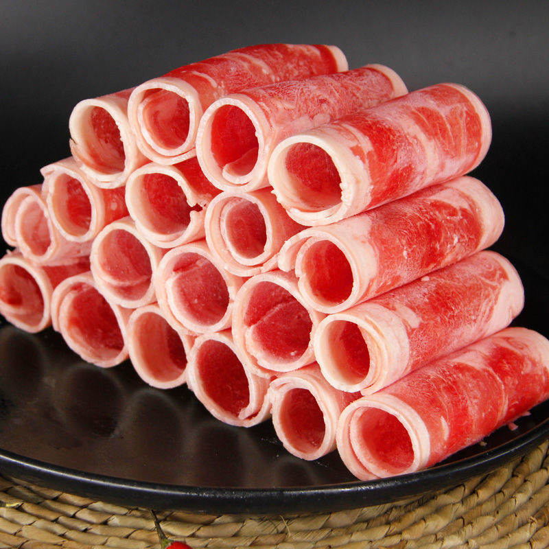 优良现切肥牛卷精选牛肉卷火锅食材麻辣烫食材冷冻真空批发.