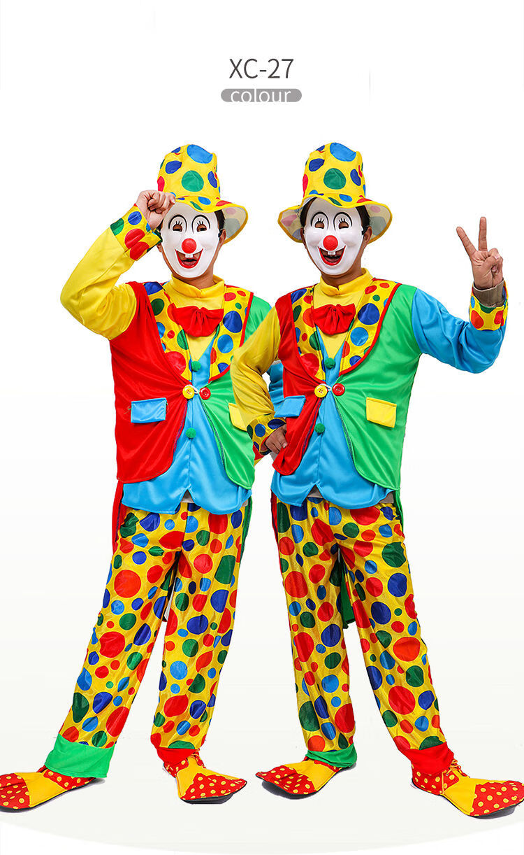 六一节儿童节表演服饰演出装扮男女款小丑服装小丑衣服套装xc32小丑