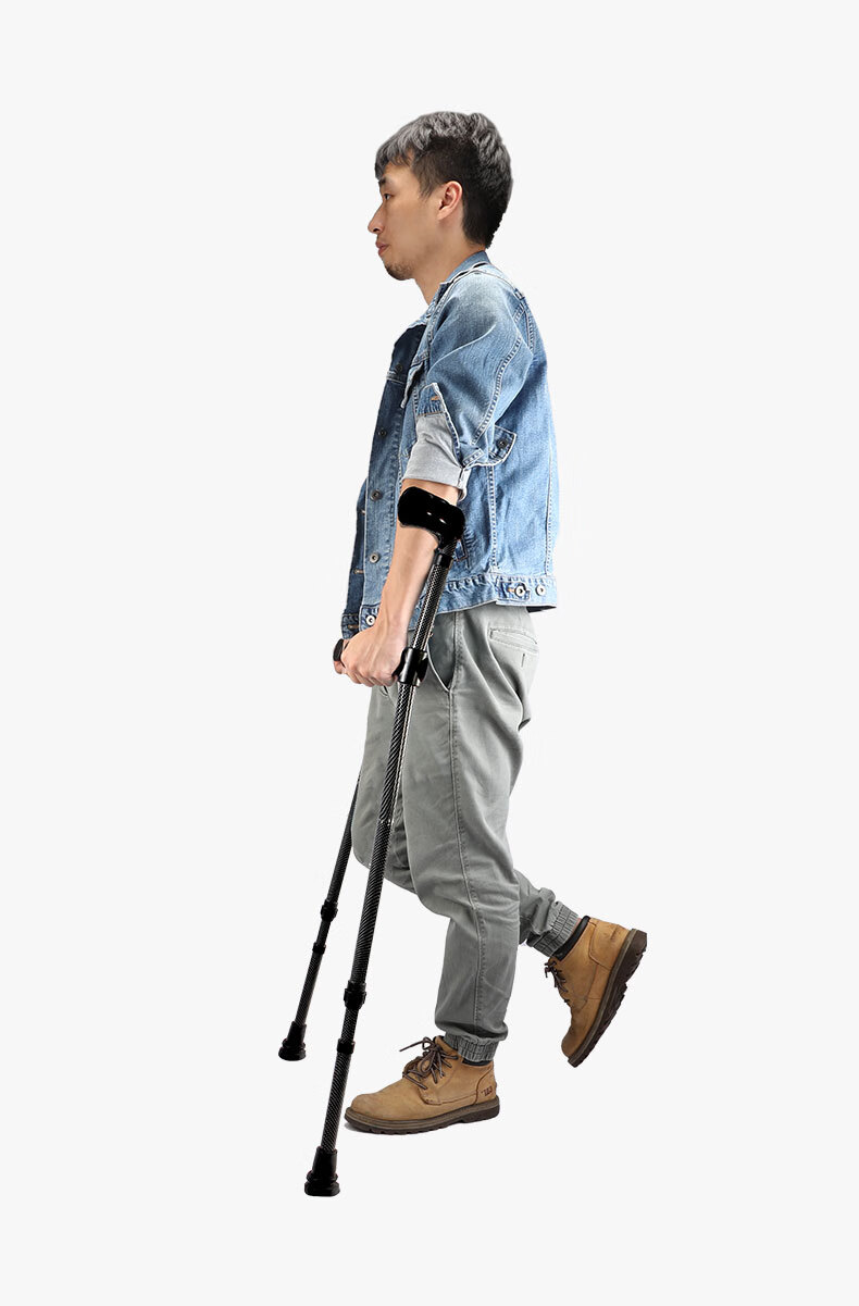 拐杖肘拐杖手臂医用轻便助行器伸缩防滑腋下便捷折叠双拐 一支装