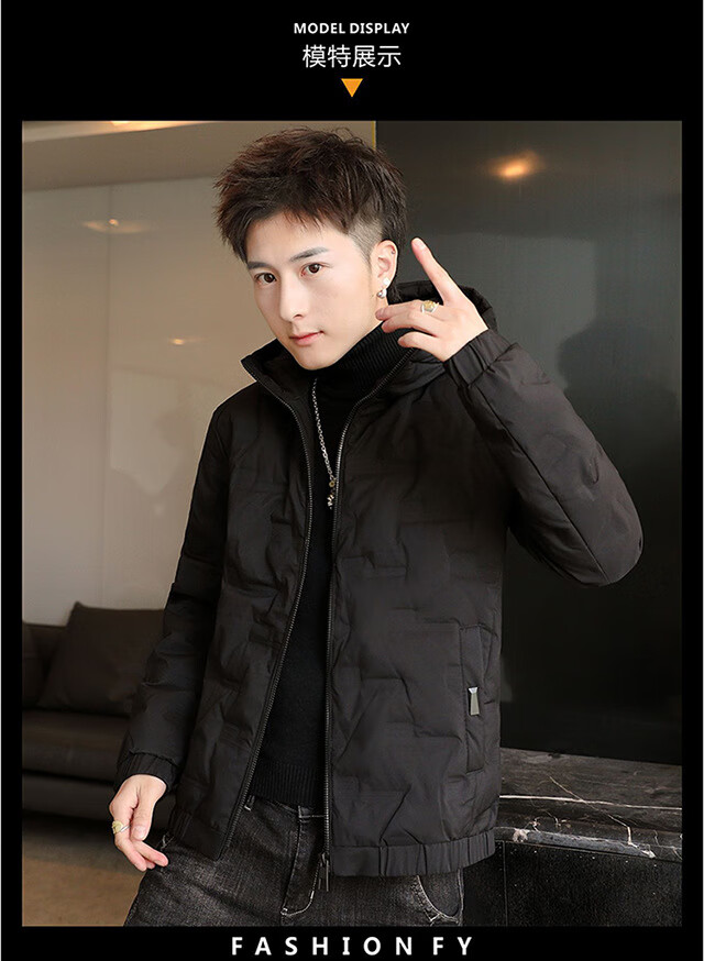 棉衣男装冬装小棉袄子男款韩版修身加厚冬青少年连帽立领棉衣外套男
