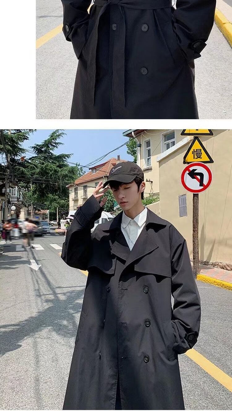 新款唐人街探案3唐仁王宝强秦风刘昊然同款春季双排扣中长款风衣外套