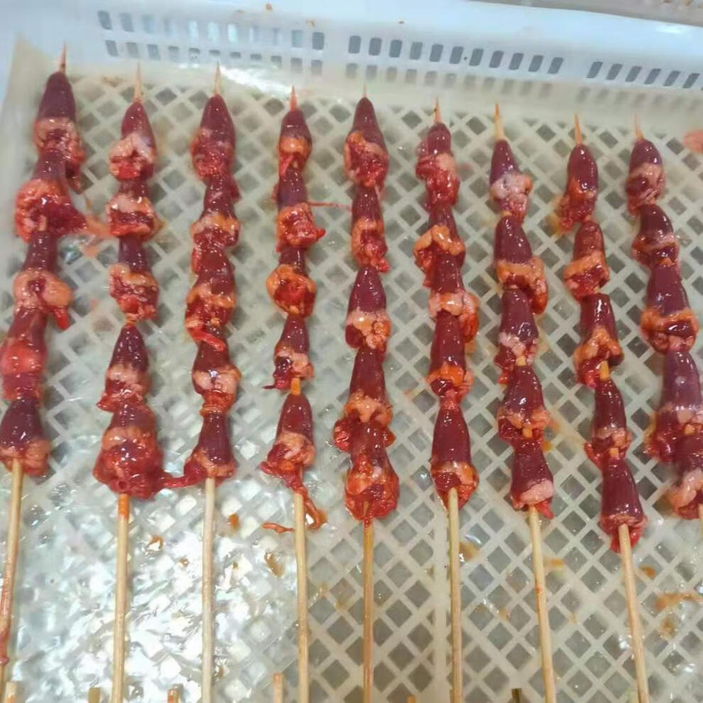 果亦橙 烧烤鸡心串火锅串半成品冷冻新鲜鸡心小串户外烧烤油炸食材 30