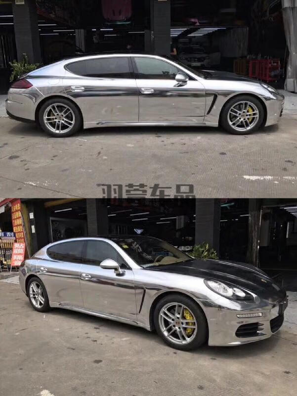 适用于汽车改色膜 车身电镀贴膜 镜面银色贴纸 光亮面电镀膜 亮银镜