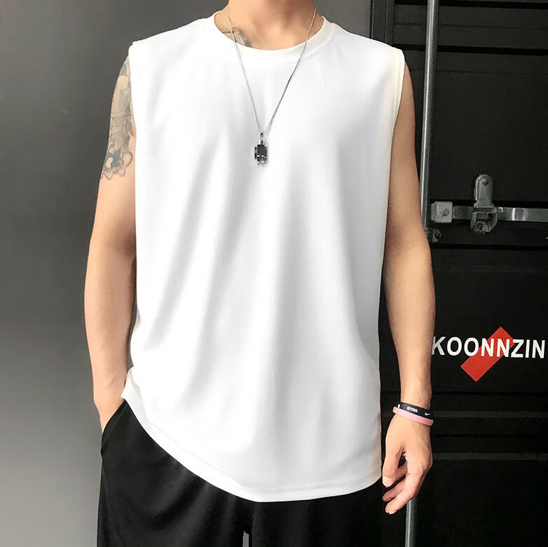 背心夏季男潮宽松运动健身无袖坎肩短袖学生汗衫无袖t恤xz粉色s