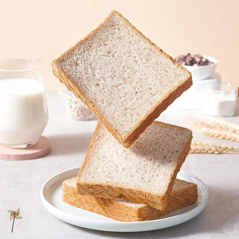 泡小燕全麦面包 粗粮吐司面包片袋装早餐面包一大箱代餐食品 600g