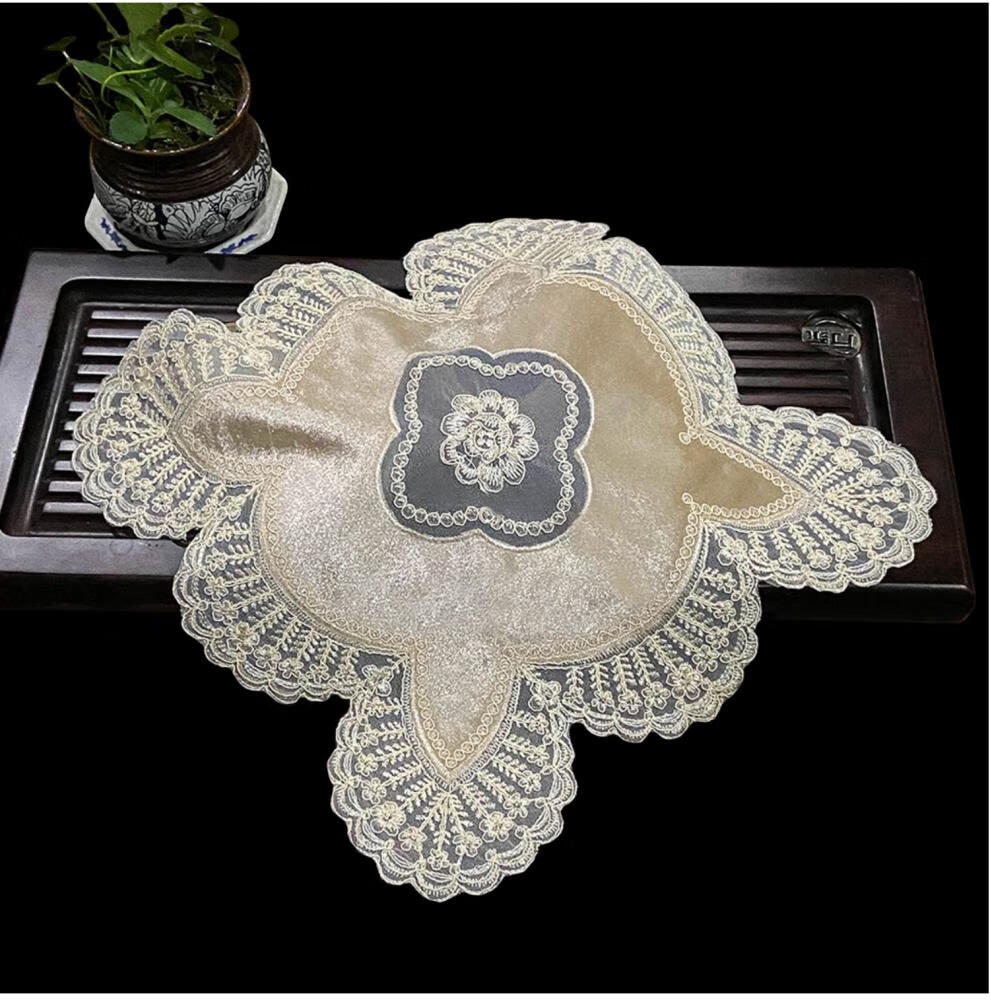 茶盘茶具布巾多用小方巾欧式蕾丝水壶电饭煲厨房小家电防尘小盖巾米