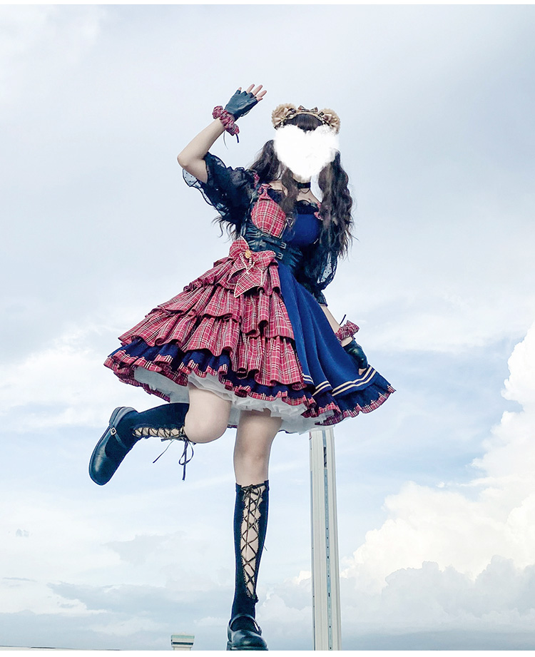 原创镜像少女lolita轻洋装打歌服洛丽塔吊带软妹萝莉塔洛莉塔lo裙可爱