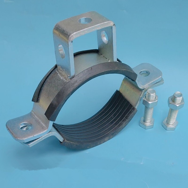 消防管道抗震支架管夹双螺栓管夹镀锌o型管夹o型抱箍焊接方卡加厚dn