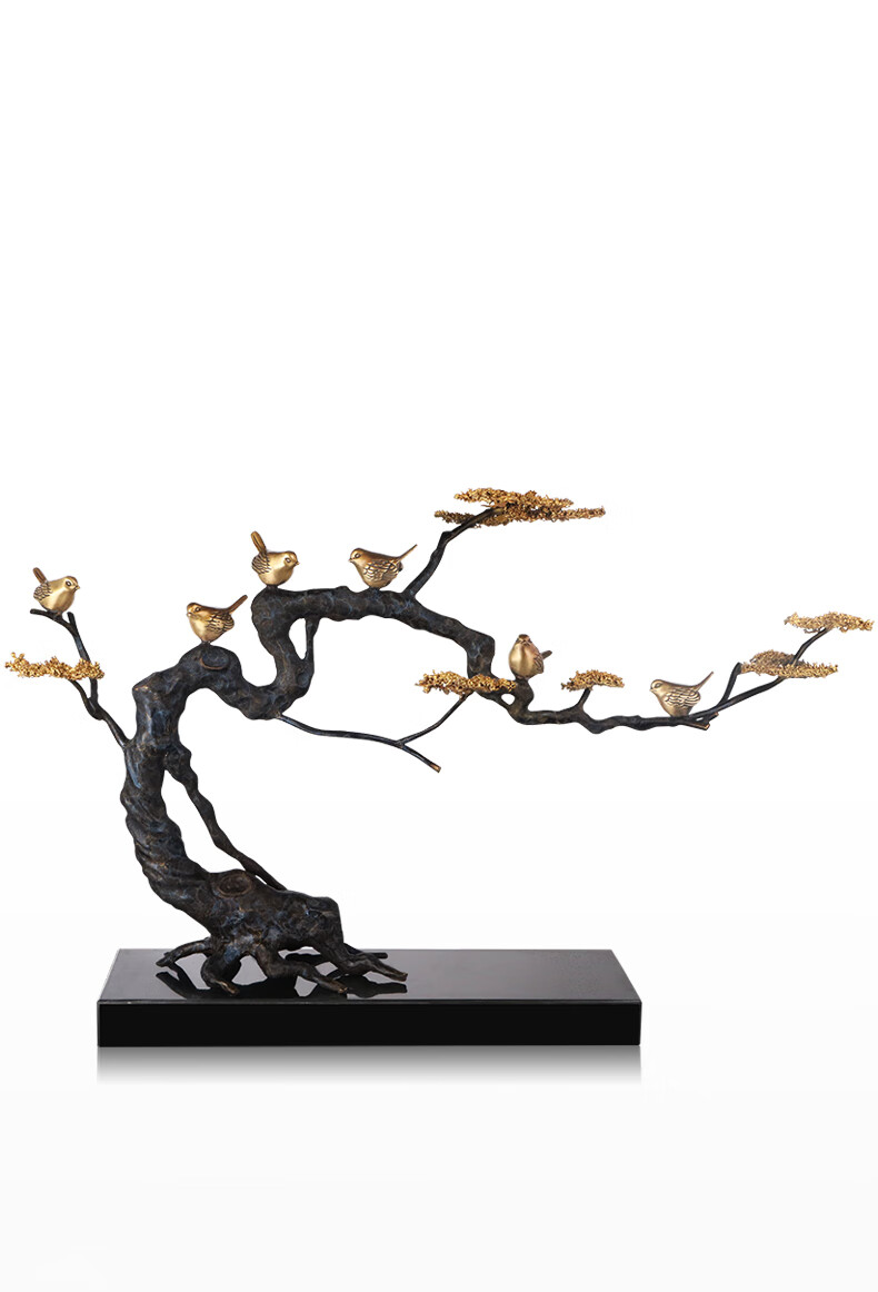 弗朗德铜松树玄关客厅酒店全铜雕塑工艺品摆件艺术纯铜发财树乔迁祝寿