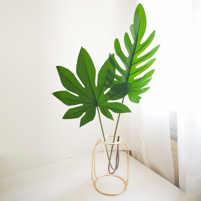 风北欧仿真龟背叶春羽叶客厅创意绿植树叶拍照道具摄影摆件 龟背叶