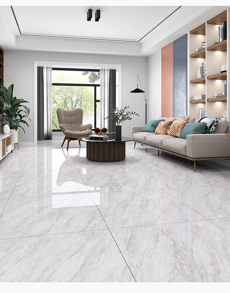 灰色通体大理石瓷砖地砖800x800客厅新款地板砖防滑轻奢磁砖佛山 青