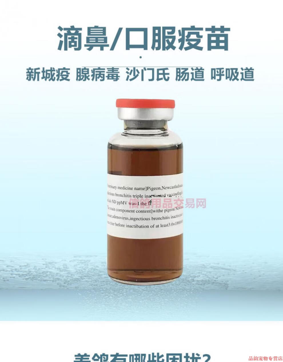 施德福信鸽赛鸽子新城疫疫苗鸽用三联饮水口服滴鼻沙门氏幼鸽育苗