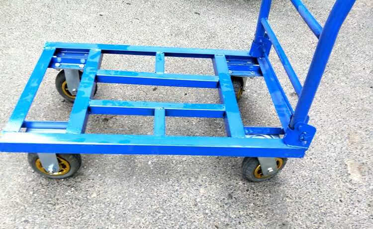 折叠角铁手推车小平板车拖车搬运车拉货车四轮载重王手拉车小板车