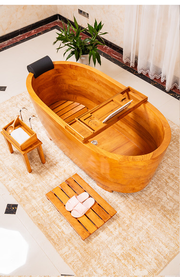 沐浴桶泡澡桶木桶加厚浴缸成人木质洗澡浴桶实木泡澡 1800*750*600(只