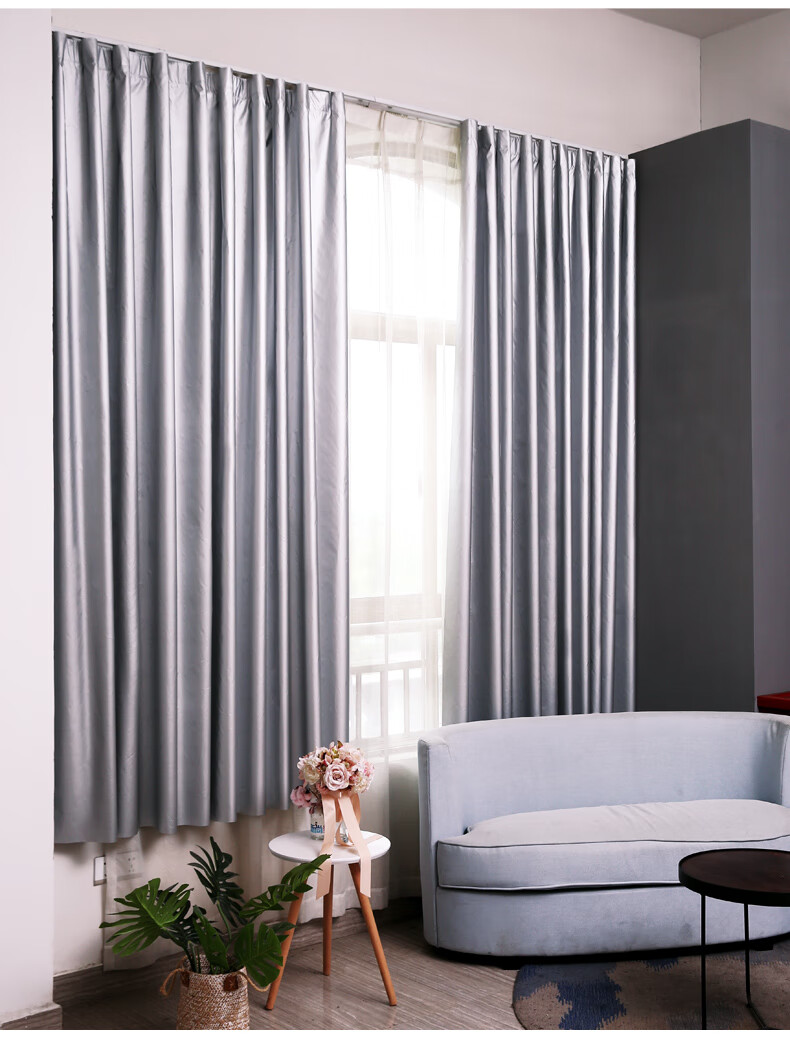 全遮光布窗帘布料阳光房阳台隔热防晒遮阳布窗帘遮光0 1