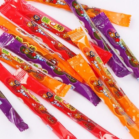 8090后经典怀旧零食酸q棒软糖水果味拉丝糖盒装粘牙糖牙签奶糖 草莓味