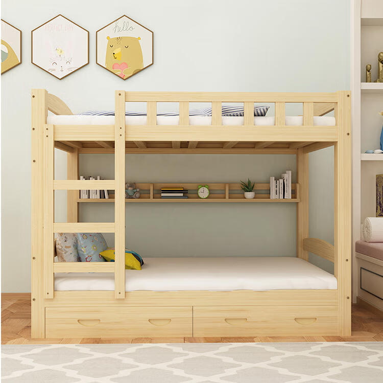 卧室家具 床 霜魄 上下铺木床全实木高低床大人床成年宿舍床上下床