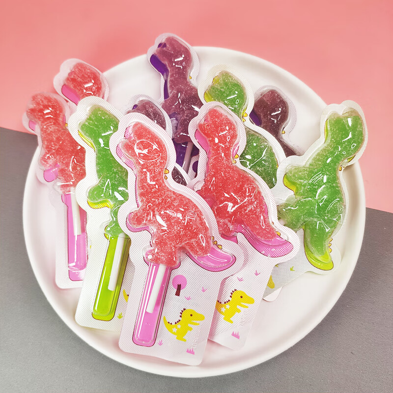 晨臻 恐龙软糖棒棒糖糖果维生素c水果味18g整盒36支圣诞节 10支恐龙