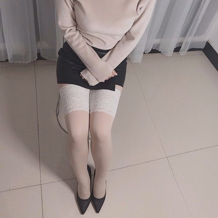 护大腿防磨腿大腿内侧防摩擦裤子磨大腿根女胖人遮疤痕蕾丝腿套 白色