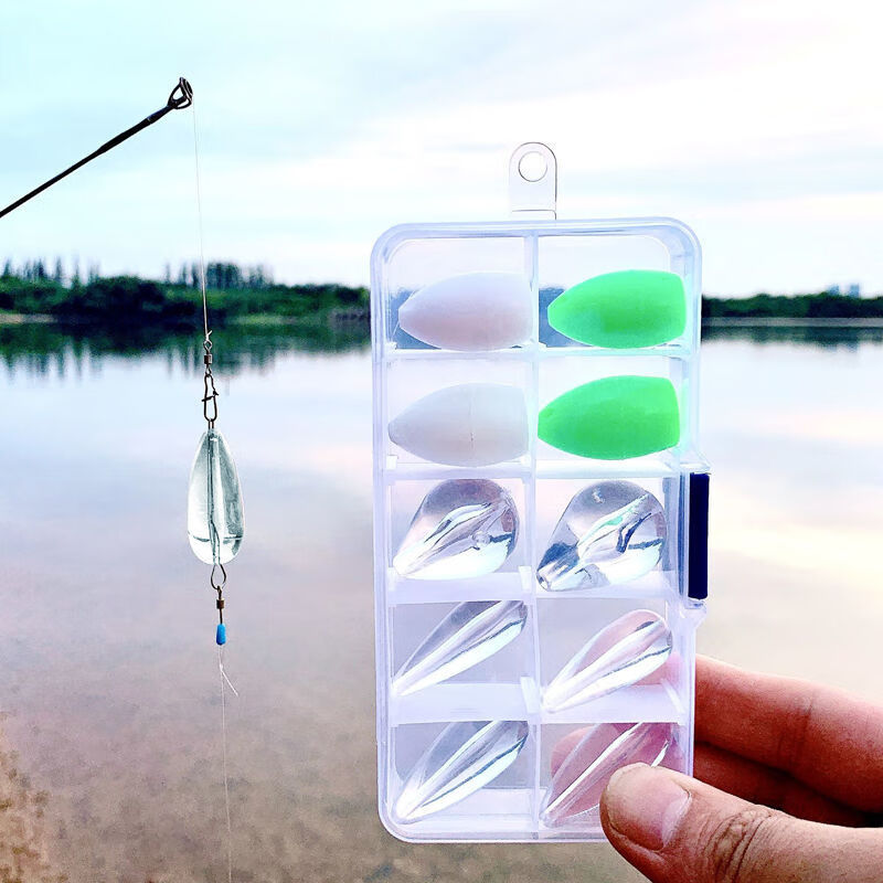 jmisi路亚助投器浮水沉水透明亚克力水滴形缓沉型助投器马口白条助抛