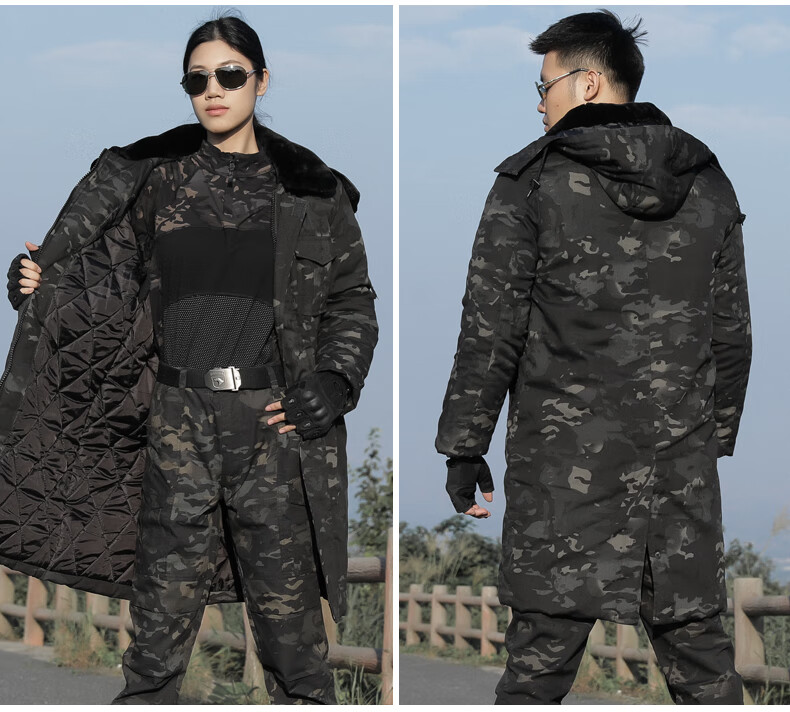【保价30天]降温必备防寒服军棉大衣男冬季长款加厚东北新式迷彩大
