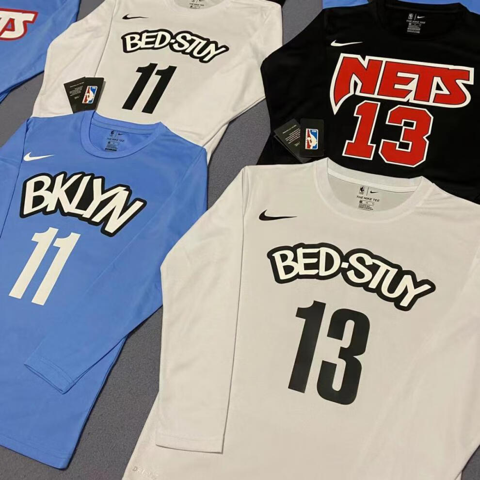 篮网队篮球训练服哈登杜兰特球星速干长袖t恤运动热投篮服篮网11号