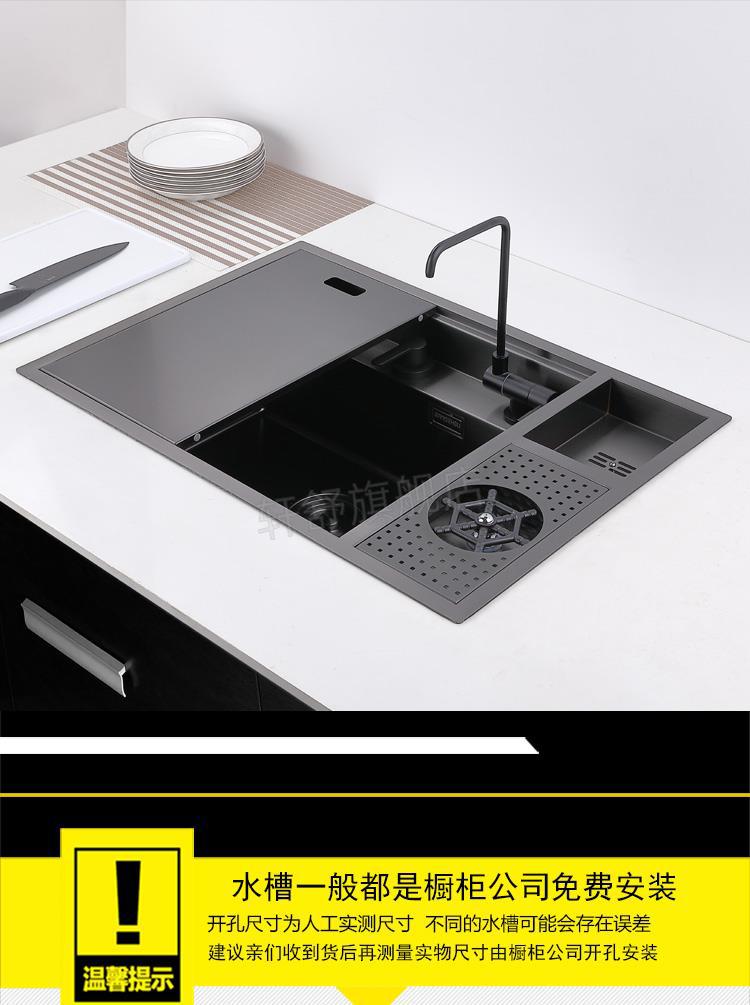 普乐美同款水槽单槽大primy普乐美创意厨房不锈钢手工超大水槽单槽
