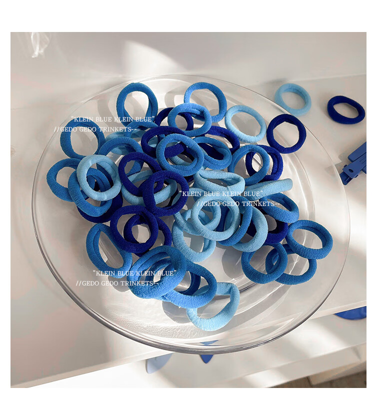 早纪ins风高颜值克莱因蓝发圈扎头发小皮筋2020新款气质发绳头绳5件