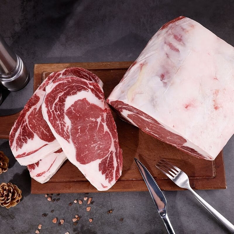 澳洲原切眼肉牛排雪花牛扒新鲜牛肉厚切菲力儿童套餐牛眼肉4斤切2厘米