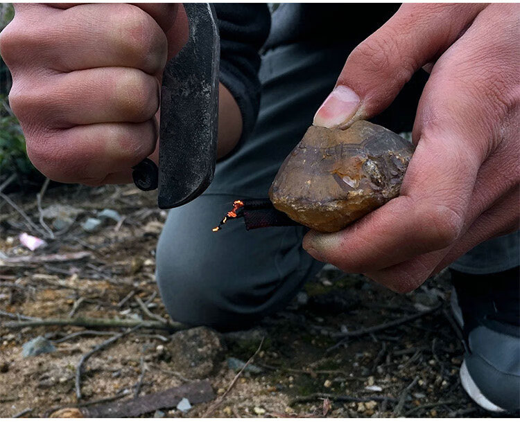 燧石取火打火石原始生火石头火镰子专用原石户外bushcraft野外 超大号