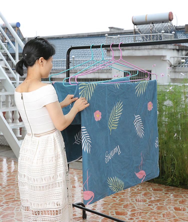 大衣架晒被子床单家用大号晾被单的被套浴巾大加粗长不锈钢浸塑加粗款