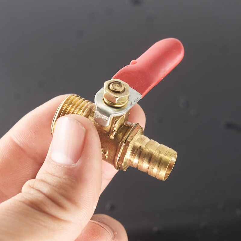 2分4分红柄小球阀宝塔内外丝放气软管铜球阀气动气泵阀门开关配件 1分