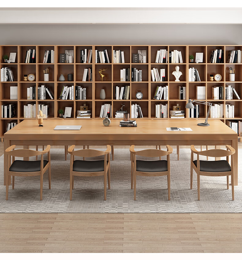 客厅大书桌 创意书桌 实木客厅大书桌休闲区茶桌椅组合家用简约多人