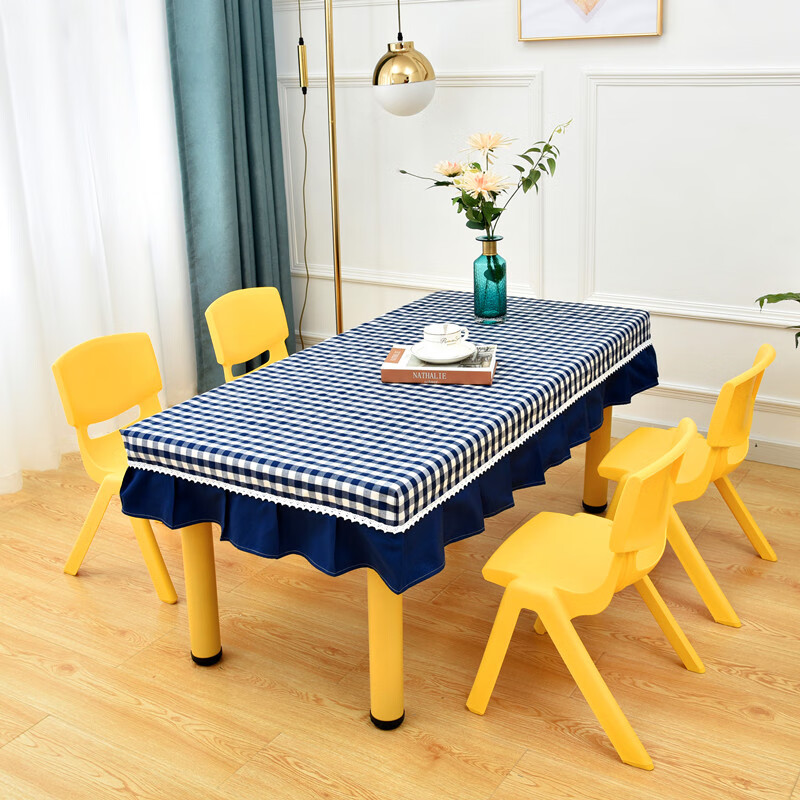冰星梦幼儿园桌布套布艺桌罩桌套茶几罩套课桌罩套防滑长方形桌套罩
