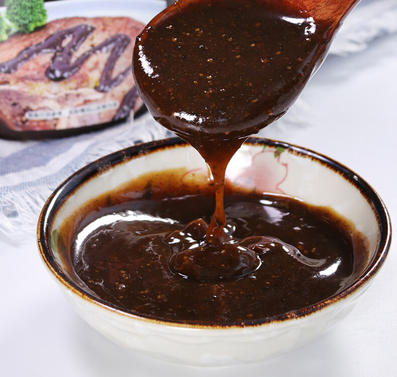 御娘黑胡椒酱黑椒汁牛排酱意大利面酱家用烤肉调味酱料商用320g御娘