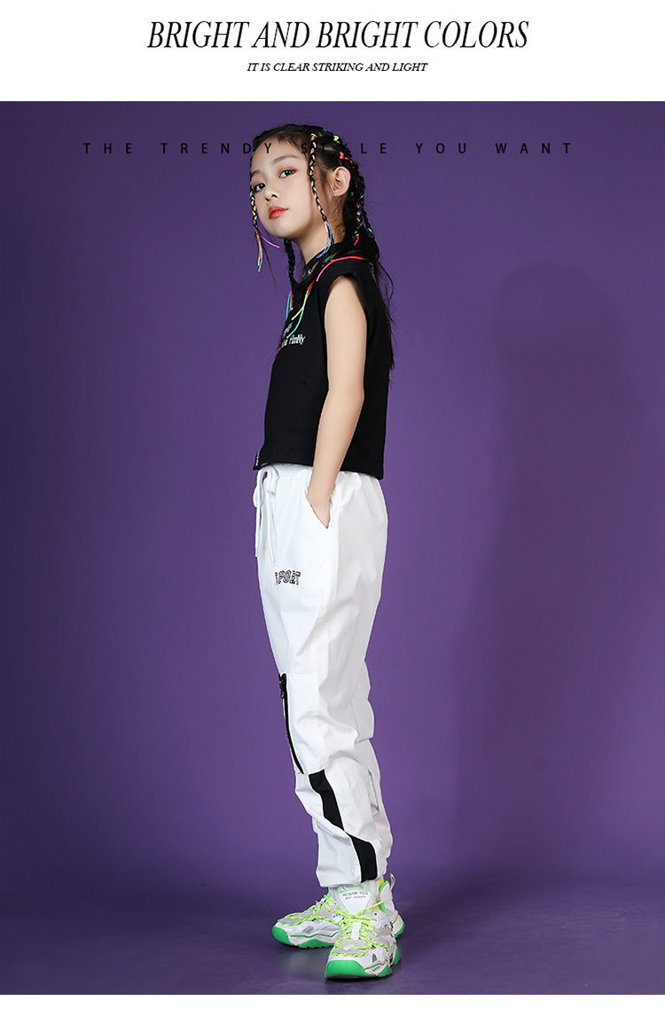 皮尔卡丹【官方自营】4-12岁时尚洋气女童爵士舞蹈服儿童节表演服嘻哈