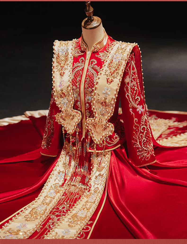 明制婚服秀禾服新娘2022年新款中式高端明制结婚礼服凤冠霞帔汉服婚服