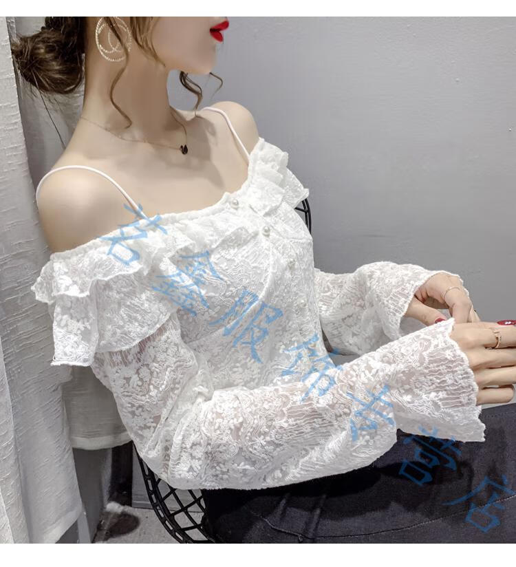 新款露肩上衣女性感时尚露肩膀衣服装辣妹穿搭少女孩子网红荷叶边蕾丝