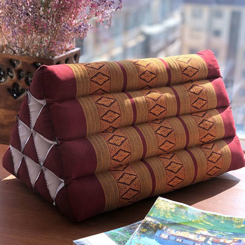 泰国三角靠垫泰国三角靠枕飘窗台床头护腰沙发大靠背东南亚布艺spa