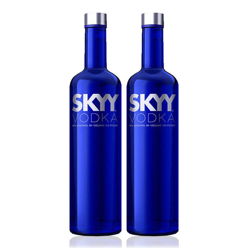 有温度的江河skyyvodka深蓝伏特加原味750ml蓝天鸡尾酒基酒特调洋酒