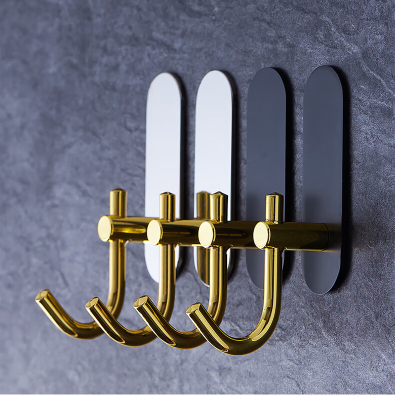 轻奢风衣帽钩进门玄关鞋柜衣柜挂钩免打孔门后挂衣钩浴室厨房粘钩轻奢