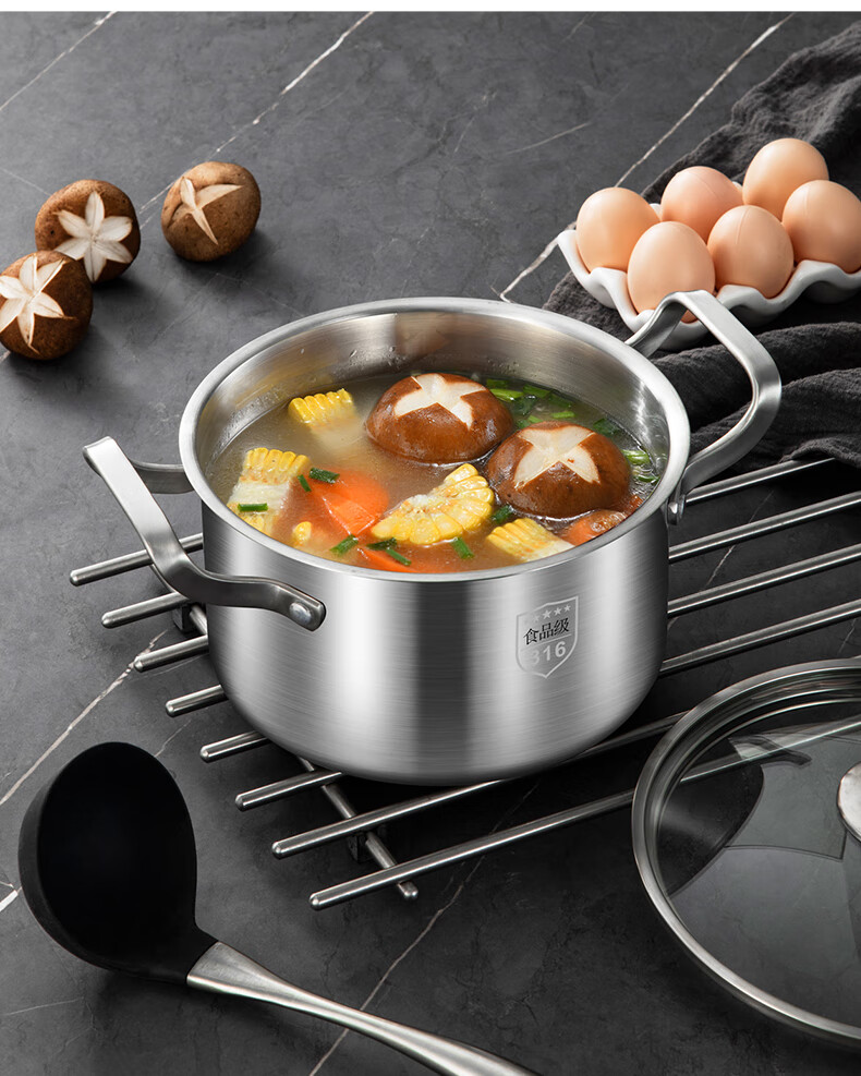 60特百惠(tupper)商场同款316不锈钢汤锅家用特厚电磁炉煲汤煮粥锅