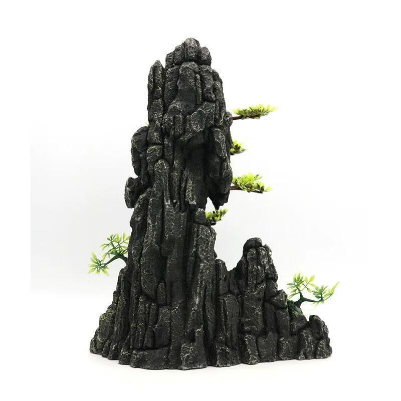 鱼缸假山树脂造景仿真石头养鱼用品龟鱼缸装饰水族箱虾躲避洞套餐白玉