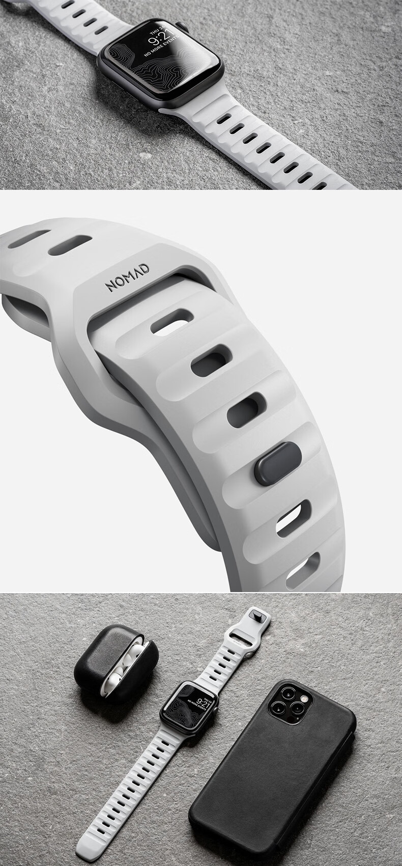 美国nomad适用iwatch手表表带苹果applewatch7/6/54321代se运动型全新