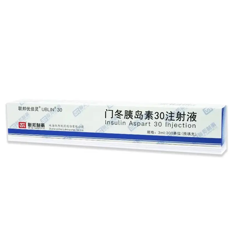 联邦优倍灵30 门冬胰岛素30注射液 3ml:300iu(预充) 用于治疗糖尿病 5