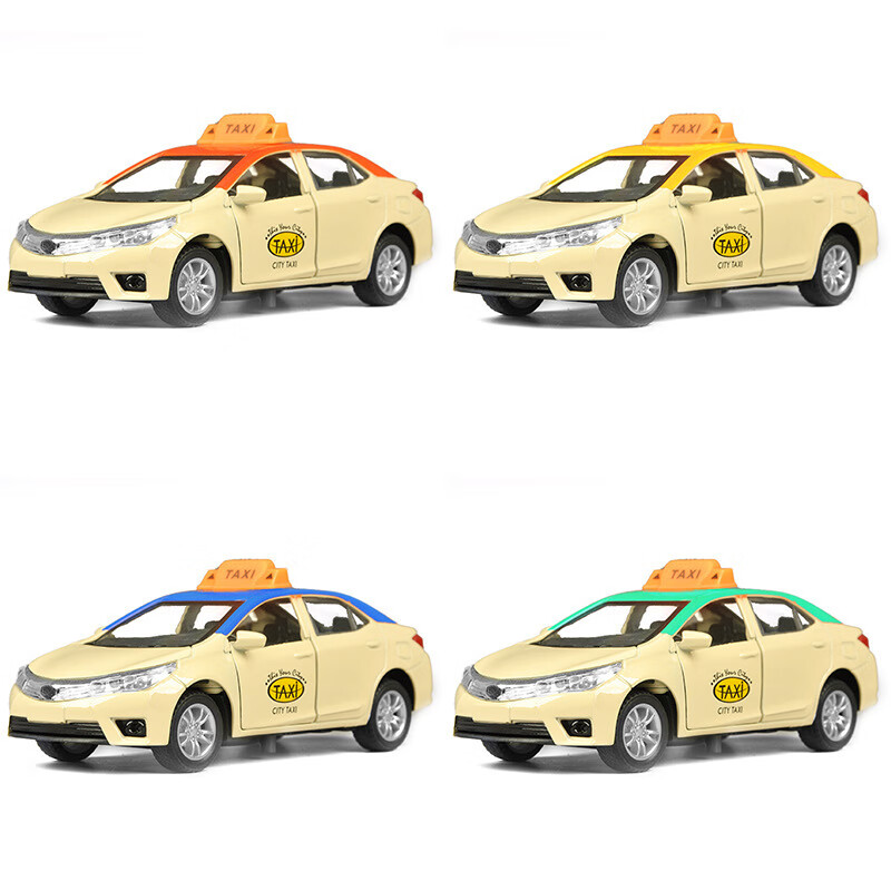 出租车玩具合金回力车的士丰田卡罗拉的士儿童合金车带声光 卡罗拉