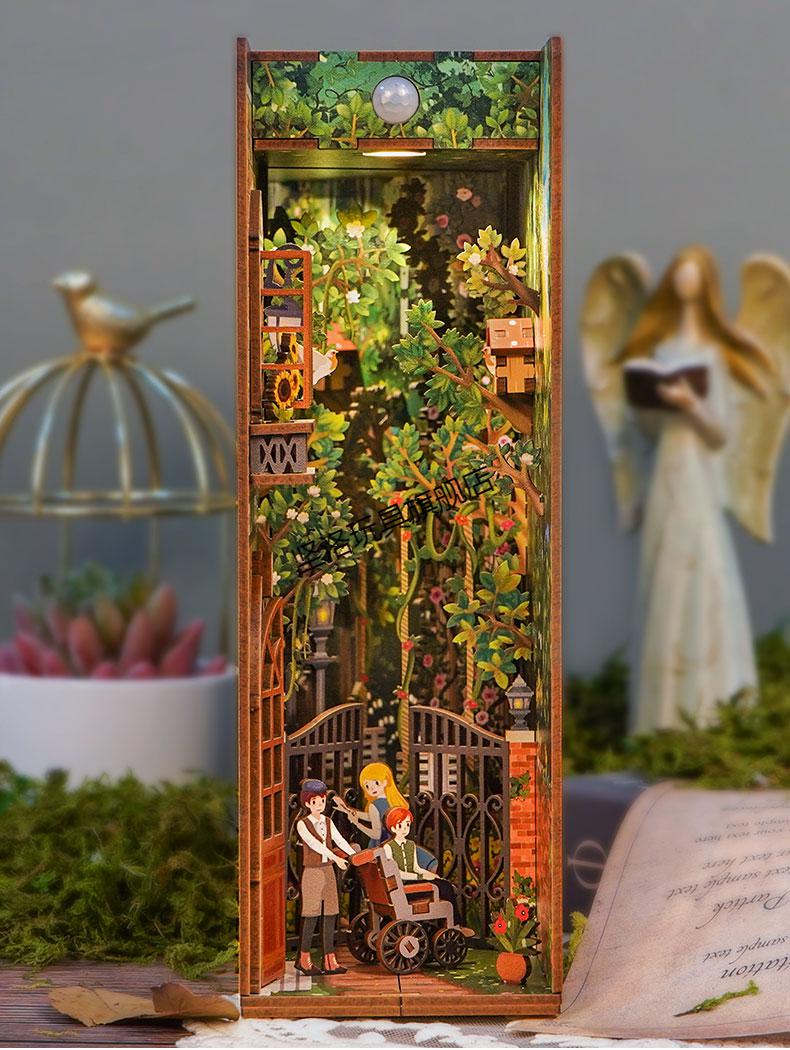 同趣秘密花园立体拼装感应书立桌面创意diy书架摆件经典名著礼物 宫猫